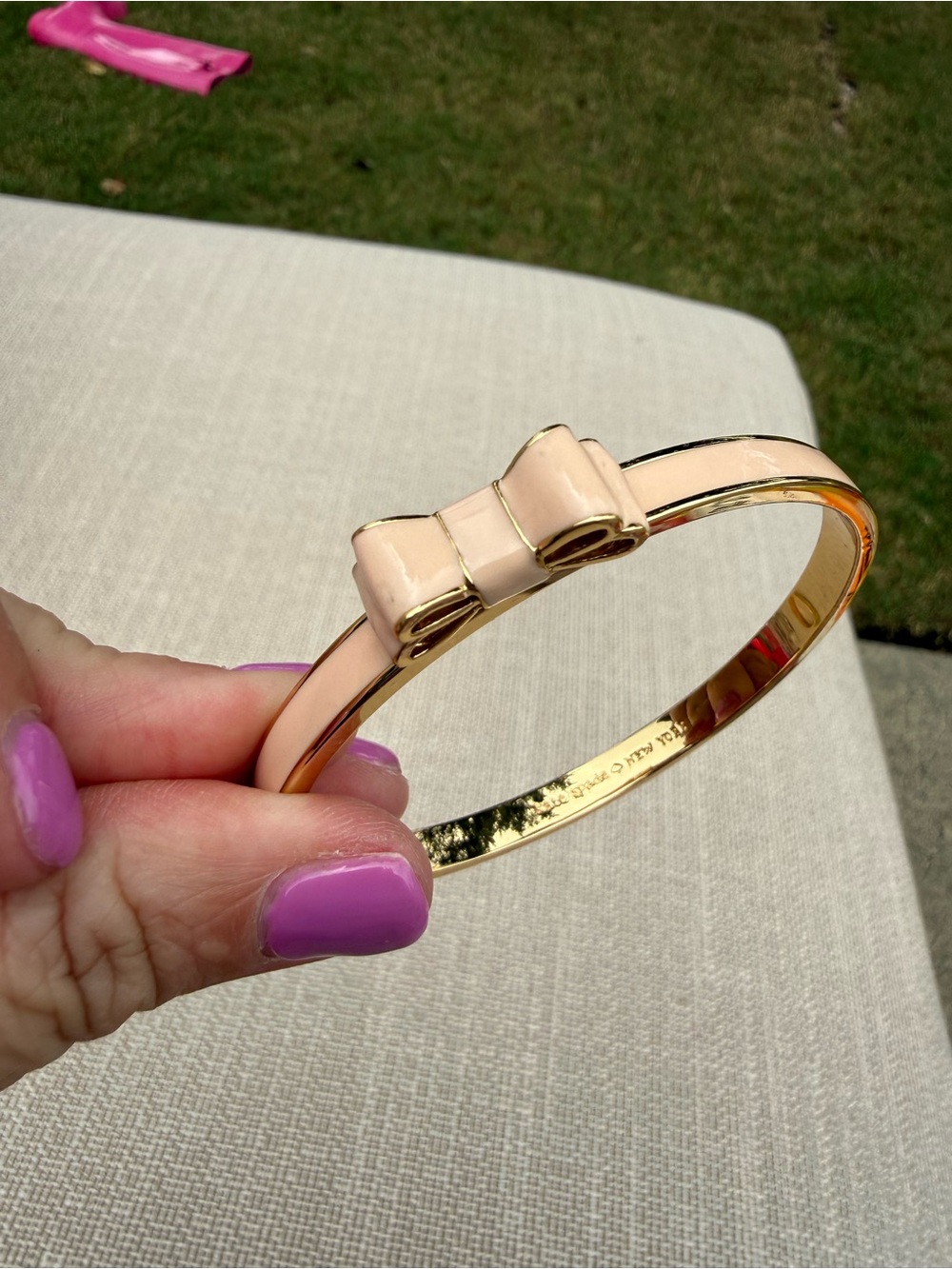 Kate Spade Light Pink Bow Bangle Bracelet - Women Accessories